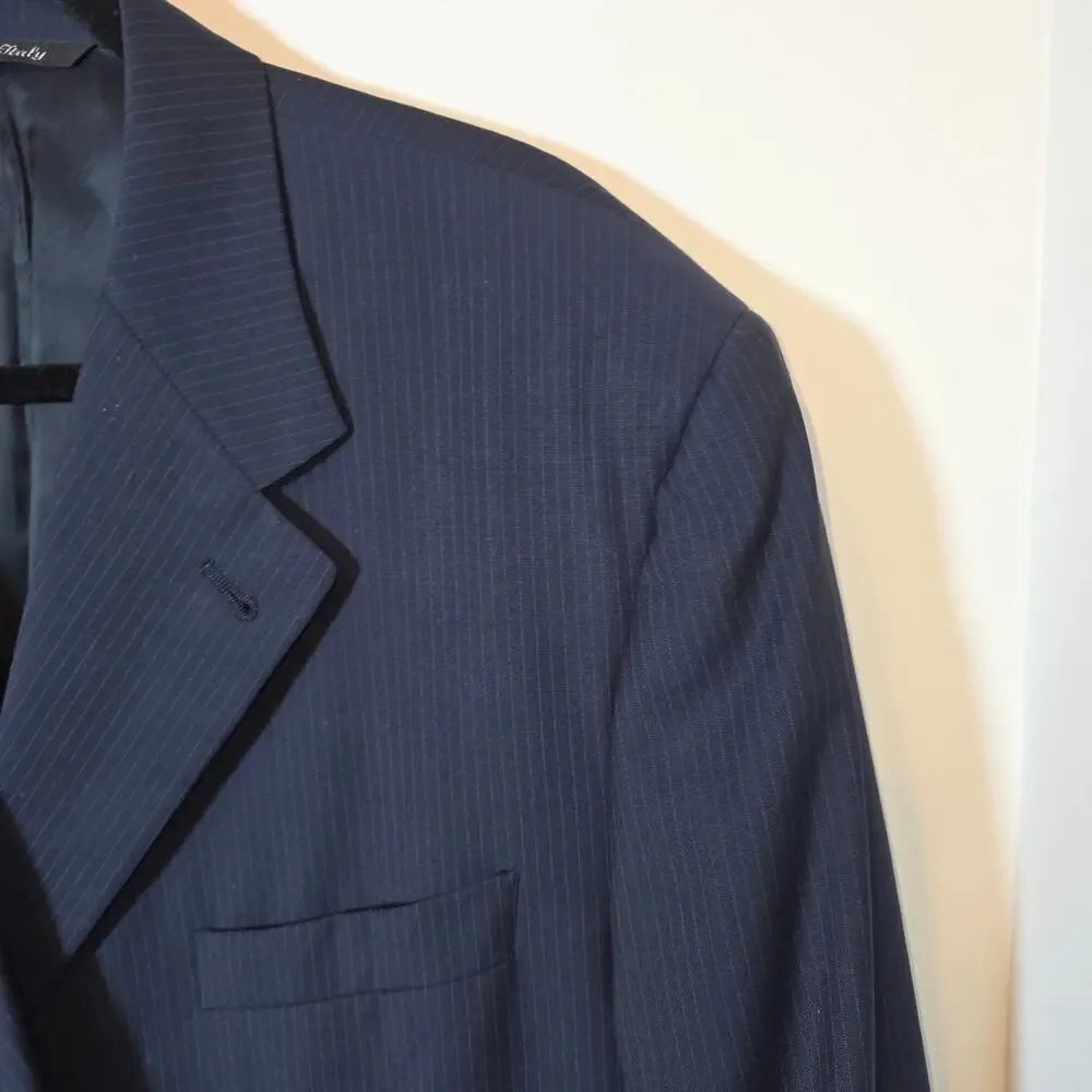 Canali Proposta 46R Mens Blue Wool Suit Jacket Blazer Made in Italy